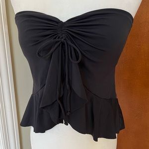 Vince Camuto strapless black swim top with ruffle - S